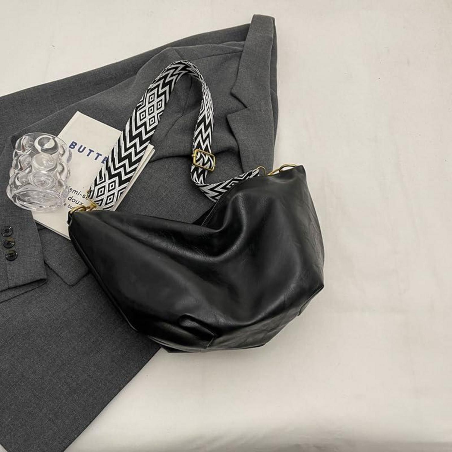 Damen Umhängetasche Groß Crossbody Bag Breiter Gurt
