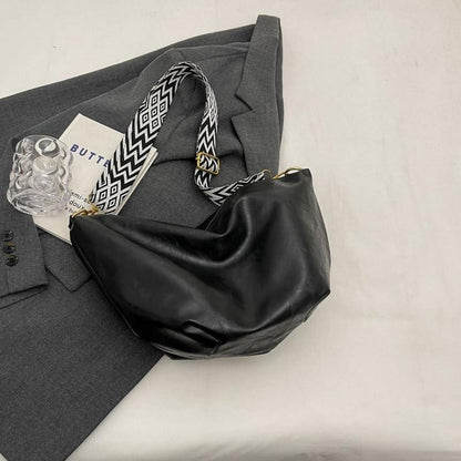 Damen Umhängetasche Groß Crossbody Bag Breiter Gurt