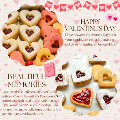 Valentinstag Ausstechformen 3er Set Herz Keksausstecher Edelstahl