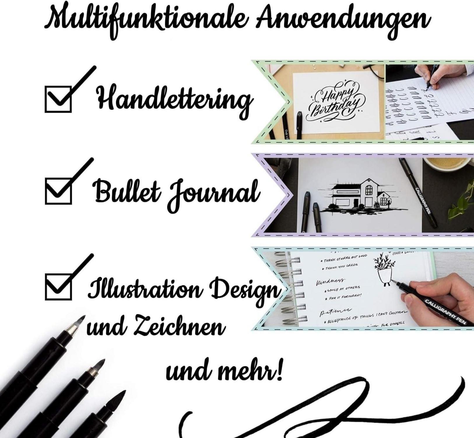 Kalligraphie Stifte Set Schnelltrocknende Pinselstifte 10 Stück
