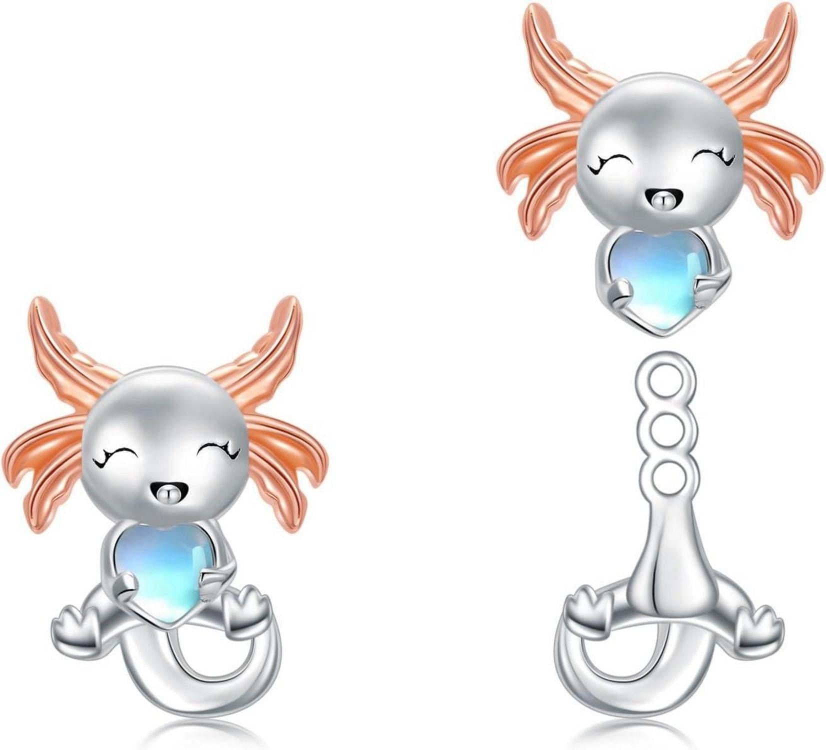 925 Sterling Silber Ohrringe Hase Faultier Axolotl Frosch Kuh