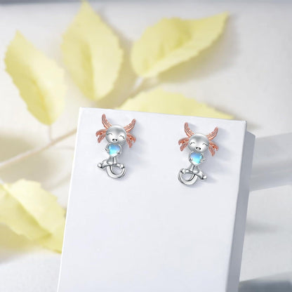 925 Sterling Silber Ohrringe Hase Faultier Axolotl Frosch Kuh