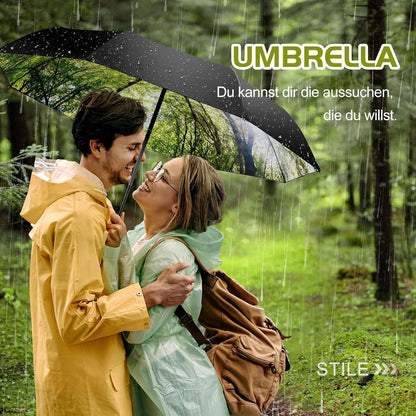 Faltbarer Regenschirm mit niedlichen Aufdrucken, UV-Schutz, kompakt