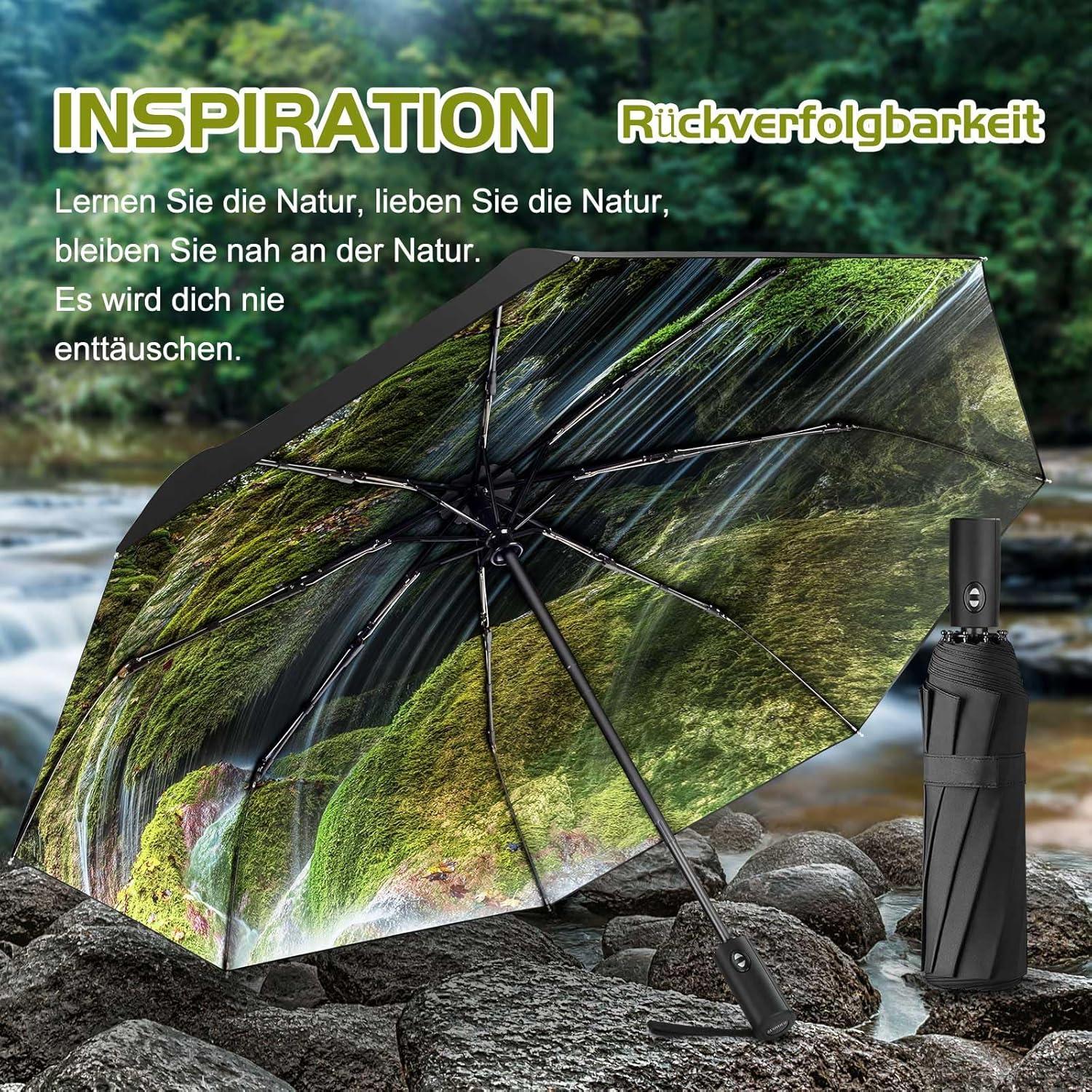 Faltbarer Regenschirm mit niedlichen Aufdrucken, UV-Schutz