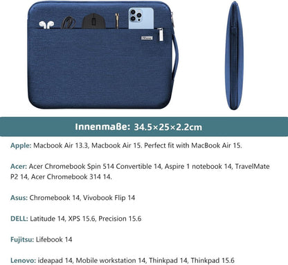 Laptophülle 15 Zoll MacBook Air 15 Schutzhülle Blau 360°Schutz