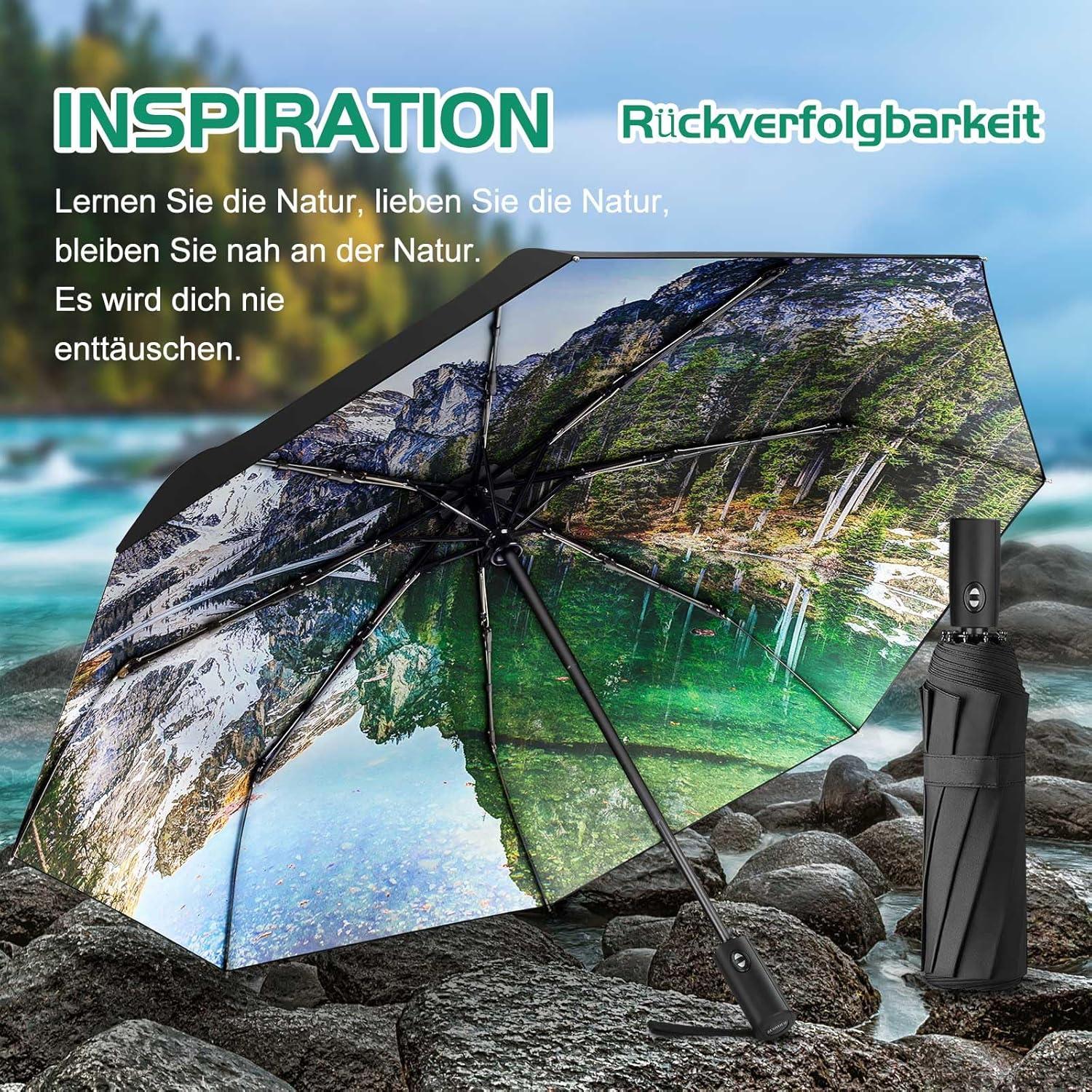 Faltbarer Regenschirm mit niedlichen Aufdrucken, UV-Schutz
