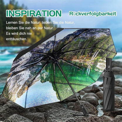 Faltbarer Regenschirm mit niedlichen Aufdrucken, UV-Schutz