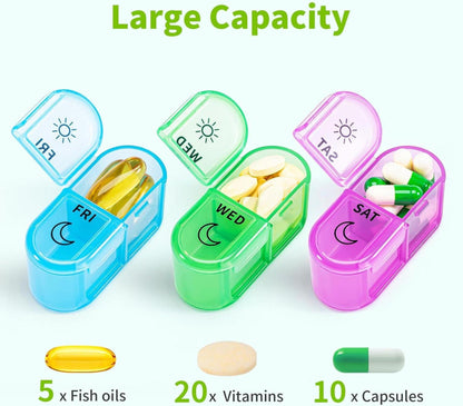 Wöchentlicher Pillenorganizer 2-mal täglich schwarz
