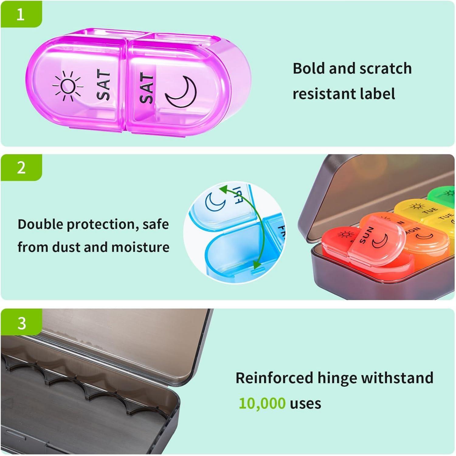 Wochenplaner Pillenorganizer 2-mal täglich schwarz