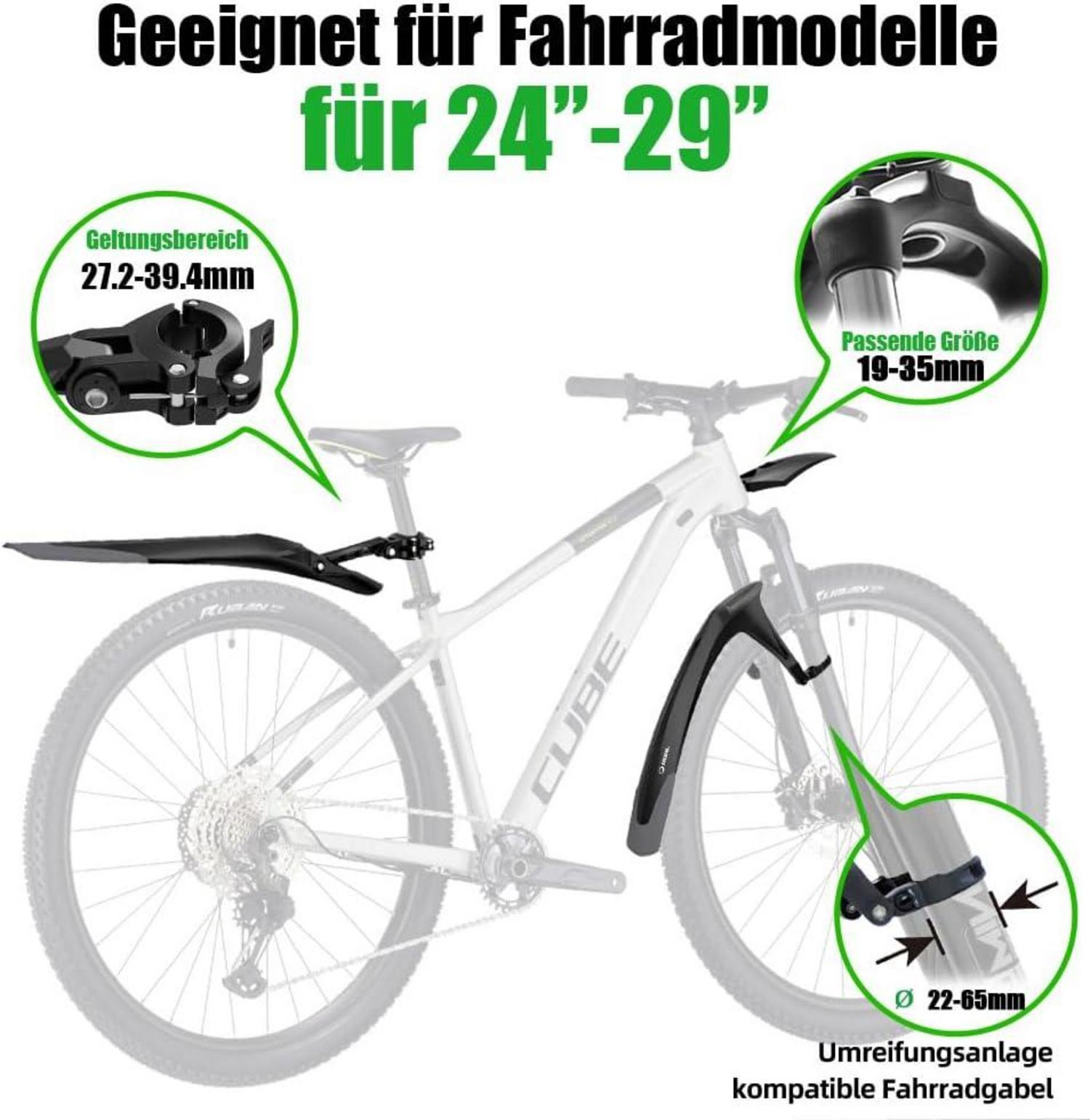 Universal Mountainbike Schutzblech 24-29 Zoll Mudguard innovatives
