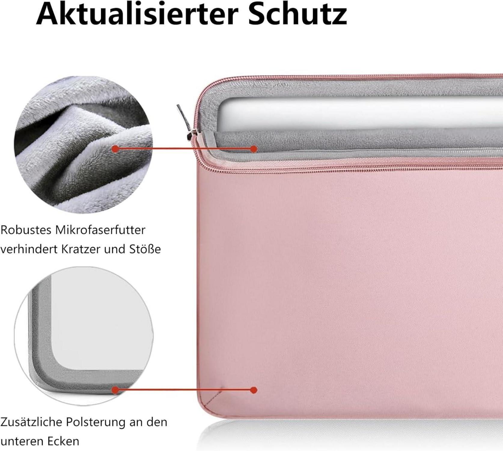Laptophülle 15 Zoll MacBook Air 360°Schutz Voova Laptoptasche Pink