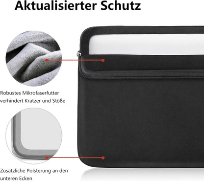 Laptophülle 15 Zoll MacBook Air 15 Tasche Schwarz 360°Schutz Voova