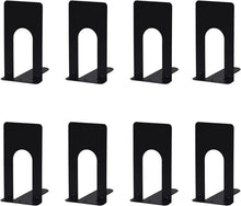 Buchstütze Metall Schwarz, 4er Set rutschfeste Bookends