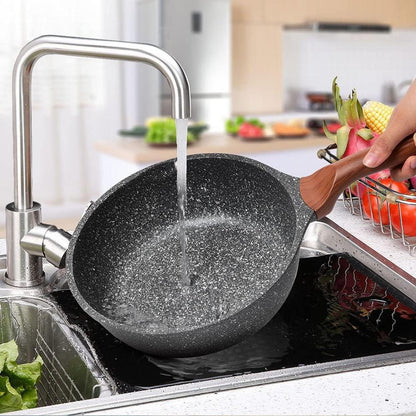 RIOVARM 30cm Tiefe Pfanne Hochrandpfanne Induktion Granit beschichtet