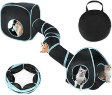 Katzentunnel Outdoor Interaktives Katzenspielzeug Schwarz Blau