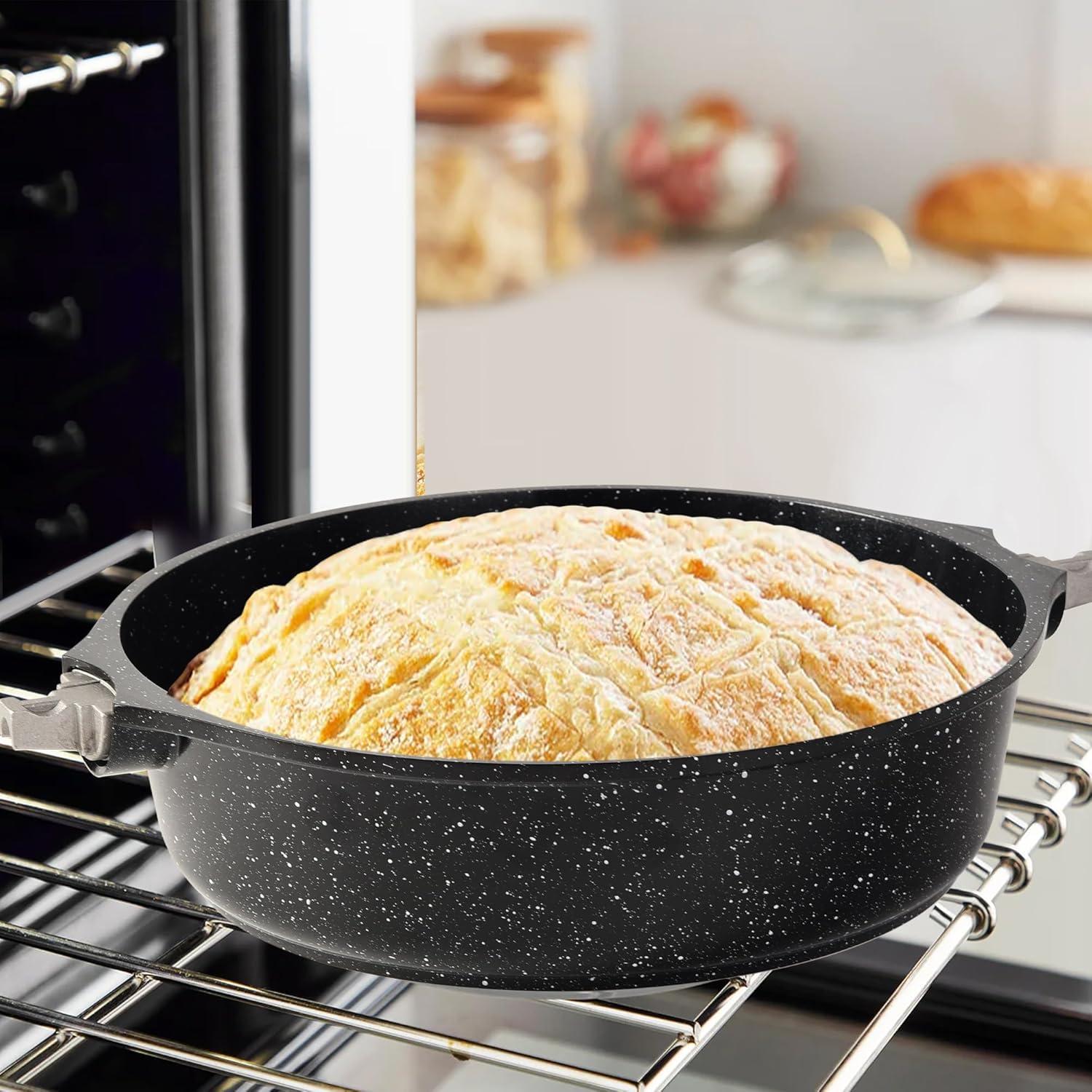 Induktions-Bratpfanne mit abnehmbaren Griffen und Keramik-Beschichtung