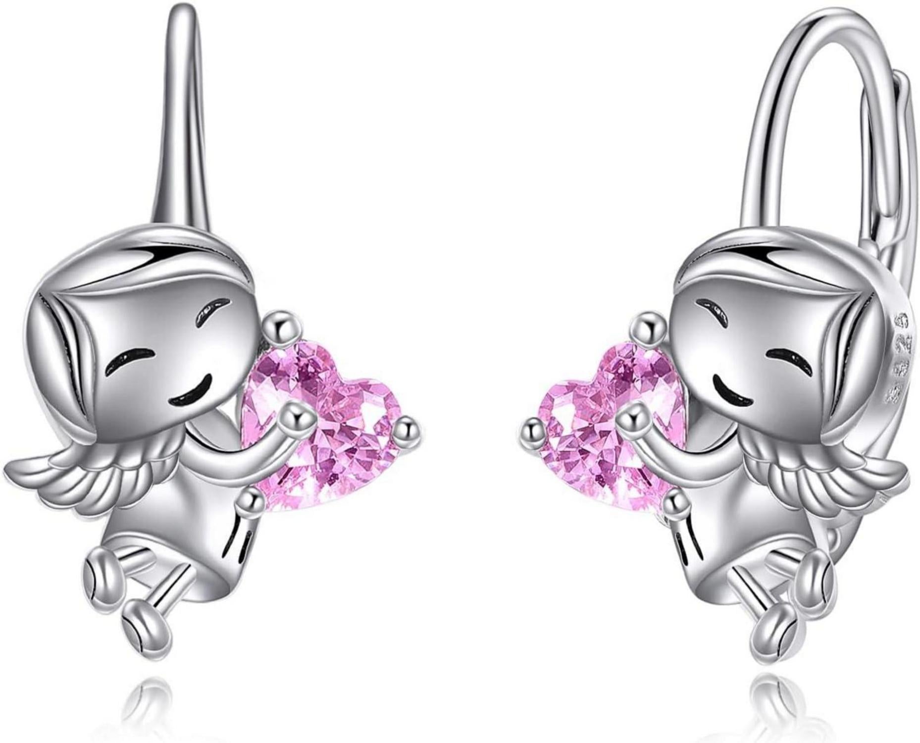 Einhorn Faultier Katze Mädchen Creolen Ohrringe 925 Silber Rose