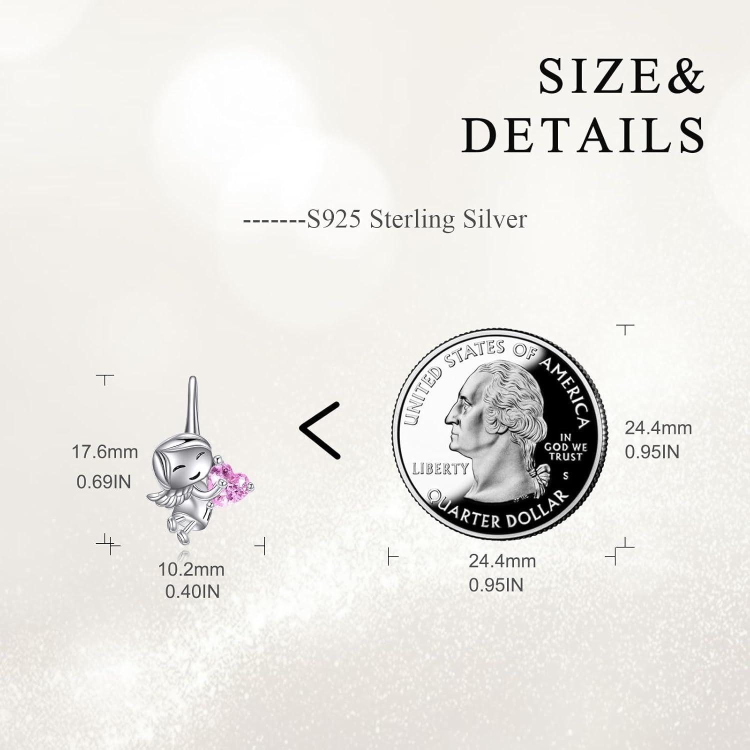 VONALA Einhorn Faultier Katze Mädchen Creolen 925 Silber Schmuck mit Rosa Zirkonia