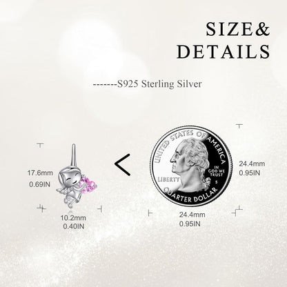 VONALA Einhorn Faultier Katze Mädchen Creolen 925 Silber Schmuck mit Rosa Zirkonia