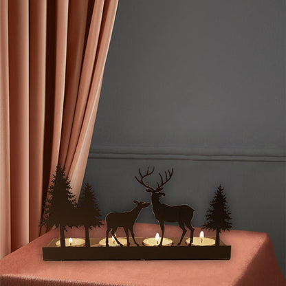 Kerzenhalter Adventskranz Metall Modern Schwarz DIY Deko Weihnachten