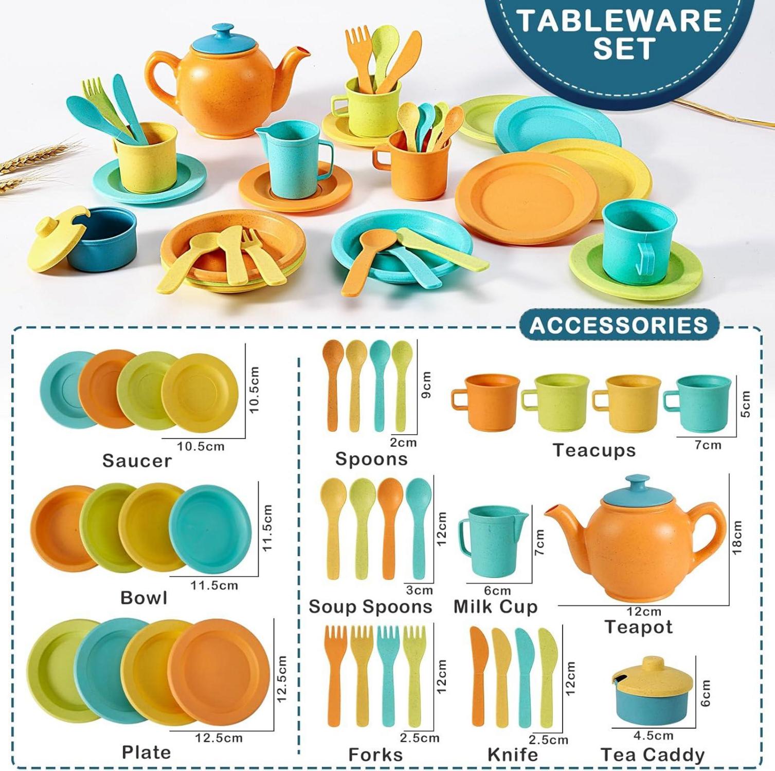 Kindergeschirr Teeservice Set Kinderküche Spielzeug Tee Geschirr Spielset