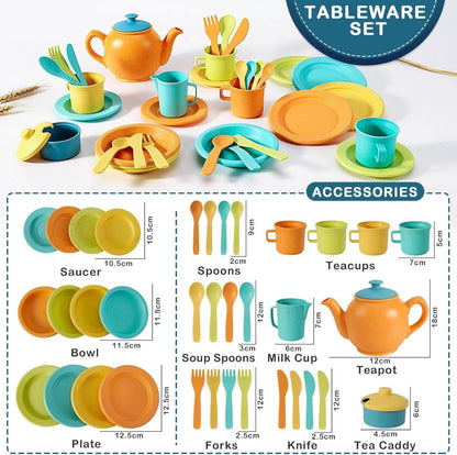 Kindergeschirr Teeservice Set Kinderküche Spielzeug Tee Geschirr Spielset
