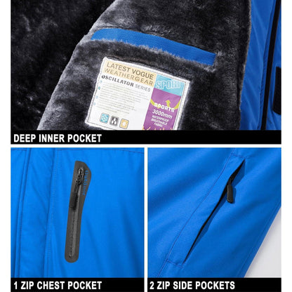 Herren Skijacke wasserdicht warm gefüttert blau XL