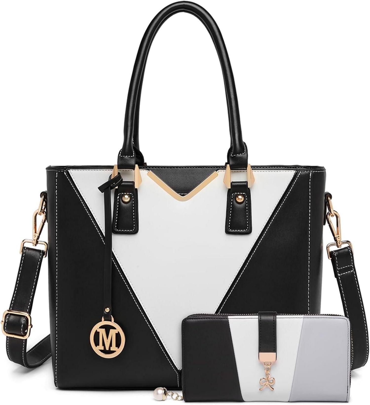 Miss Lulu Damen Handtasche Schultertasche Shopper V-Design
