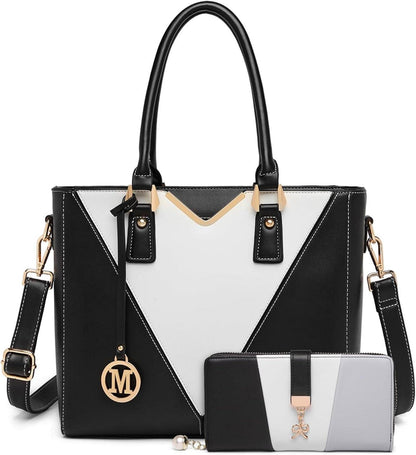 Miss Lulu Damen Handtasche Schultertasche Shopper V-Design