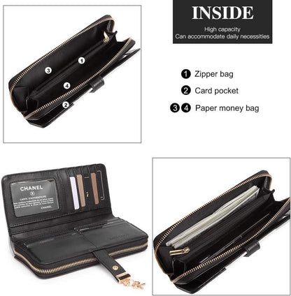 Miss Lulu Damen Handtasche Schultertasche Schwarz V-Design 2-teiliges Set