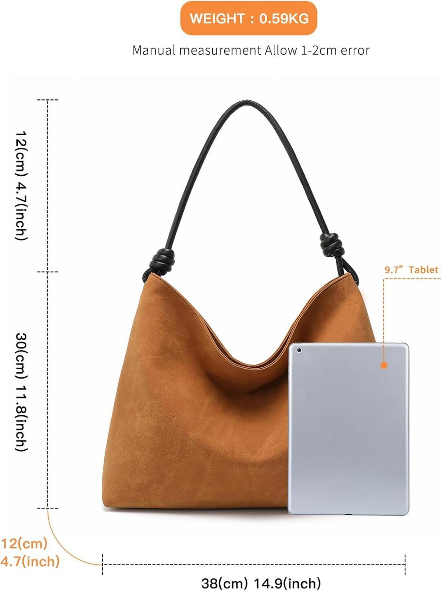 Miss Lulu Damen Vintage Schultertasche Kunstleder Wildleder Hobo Tote Bag
