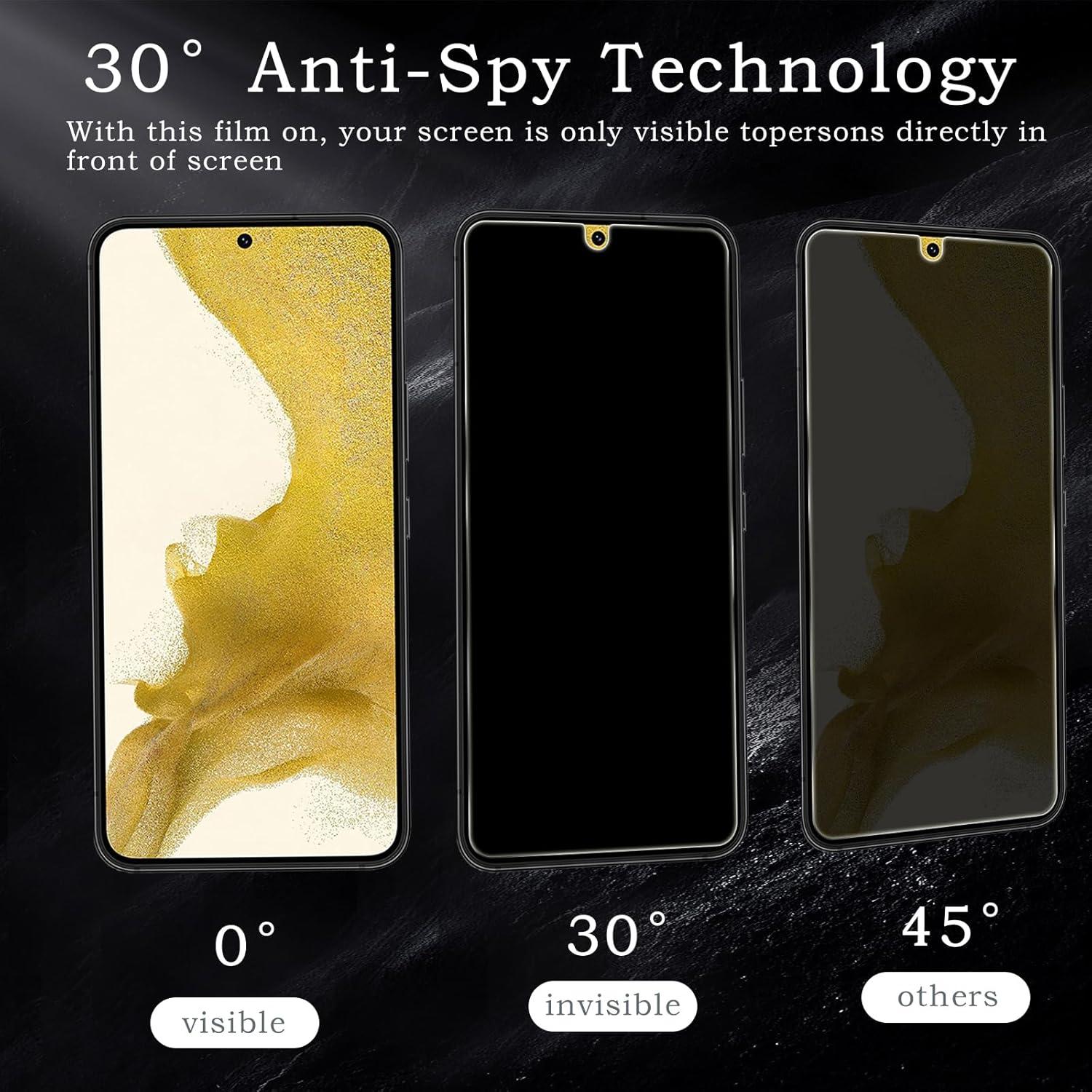 2x Blickschutz Panzerfolie für Samsung Galaxy S22/S23 - Anti-Spy, 9H Härte