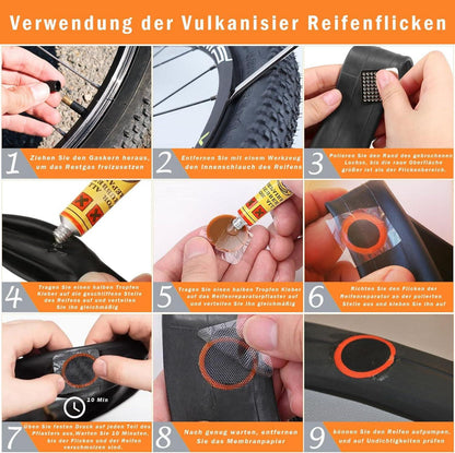 Fahrrad Flickzeug Set Reparaturset Reifenreparatur Selbstklebend