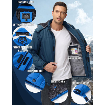 Herren Skijacke Wasserdicht & Warm – Dunkelblau