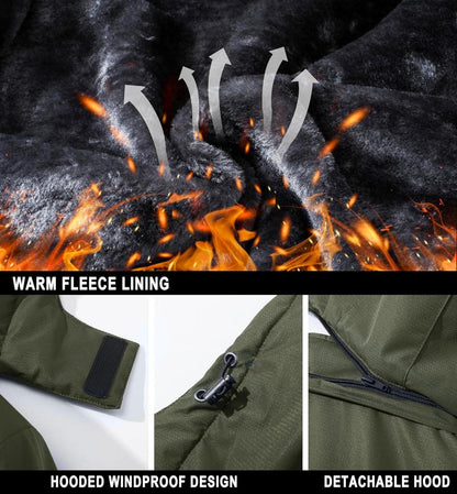 Herren Skijacke Wasserdicht Winterjacke Warm Fleece