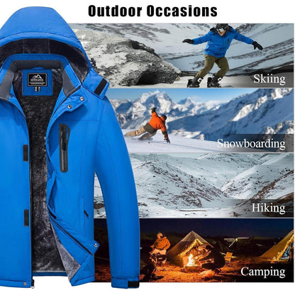 Herren Skijacke Wasserdicht & Warm – Blau