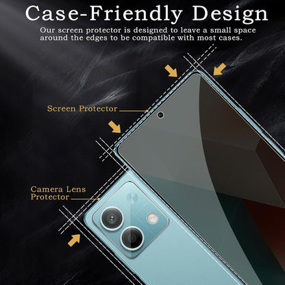2x Sichtschutz Xiaomi Redmi Note 13 Anti-Spy Panzerfolie 9H Härte