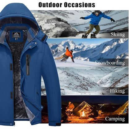 Herren Skijacke Wasserdicht & Warm – Dunkelblau