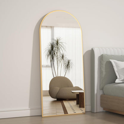 Gewölbter Ganzkörperspiegel 165x60cm – Stehend, Hängend, Gold