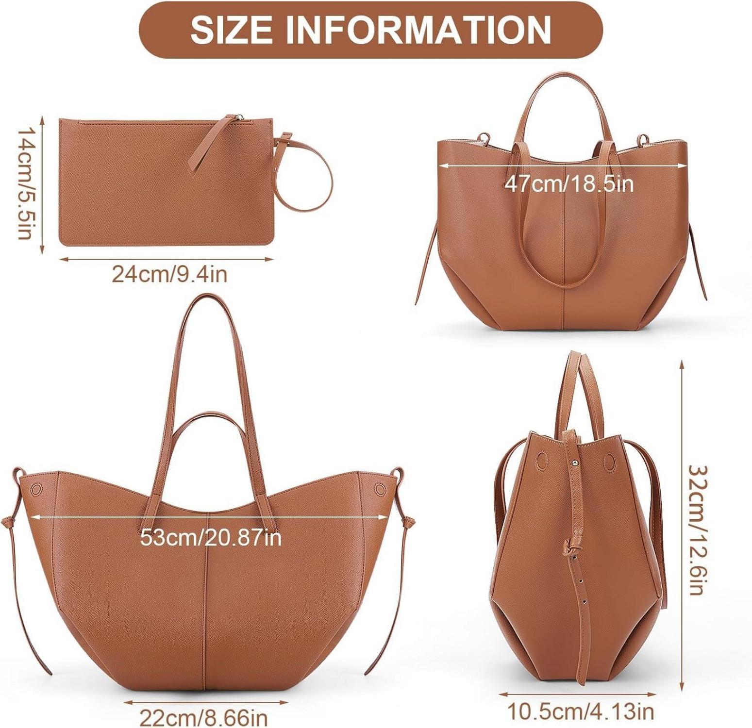 Tote Bag Handtasche Damen Umhängetasche Große Shopper PU Leder