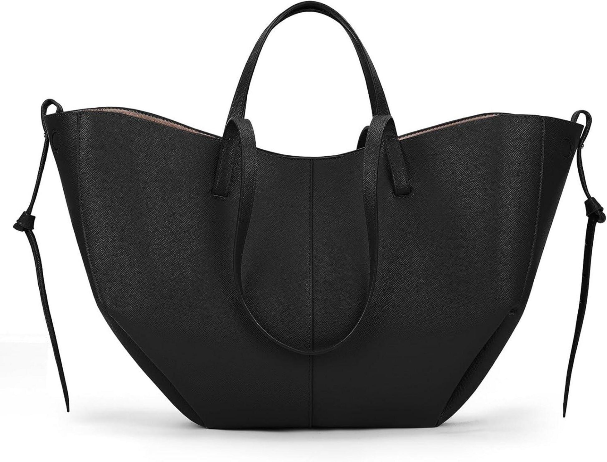 Große Damen Tote Bag PU Leder Umhängetasche - Schwarz