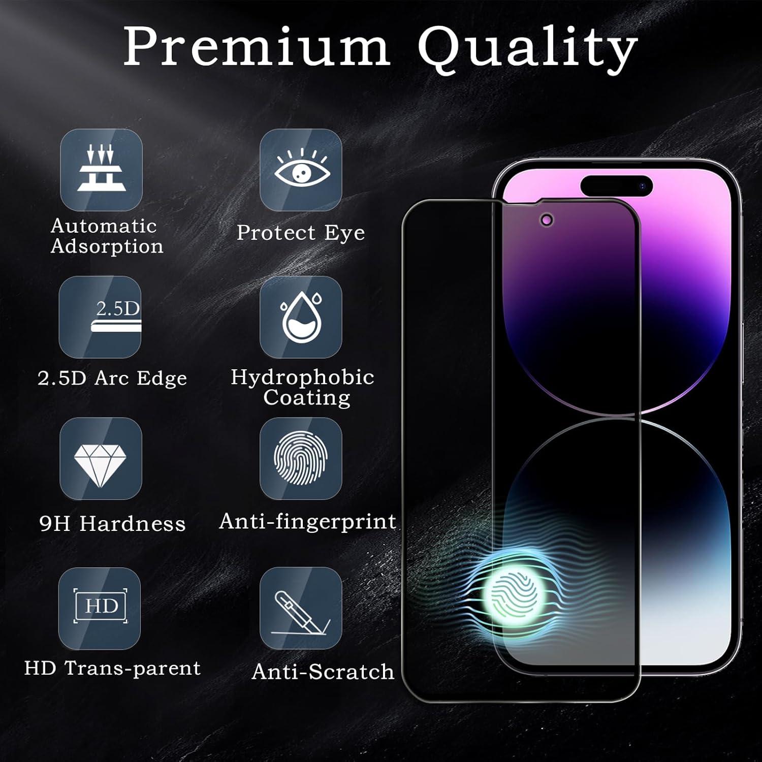 Sichtschutz und Kameraschutz für iPhone 14 Pro, HD