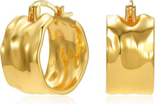 Goldene Creolen Ohrringe 925 Silber Hypoallergen 14K Gold Earrings