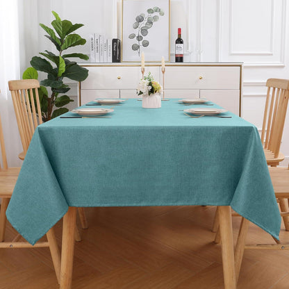 Leinenoptik Tischdecke Abwaschbar Lotuseffekt 140 x 100 cm Blaugrün