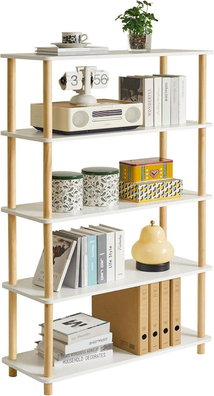 5-Tier Holz Bücherregal Aufbewahrung Organizer freistehend Schlafzimmer