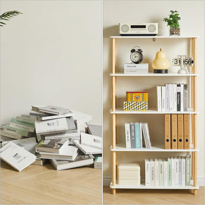 Holz Bücherregal 5-Tier modern multifunktional Schlafzimmer Wohnzimmer