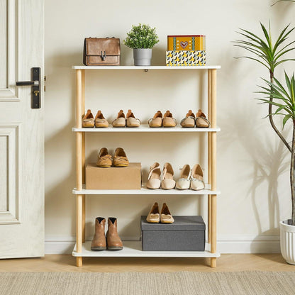 IBUYKE 4-Tier Holz Bücherregal Aufbewahrung Schlafzimmer Wohnzimmer standhaft
