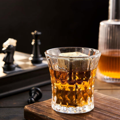 Whisky Steine Edelstahl – 4 XL Eiswürfel für Scotch & Co.
