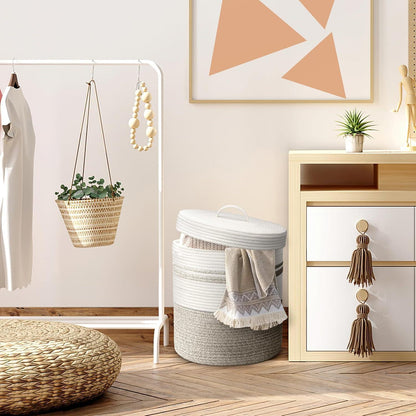Faltbarer Wäschekorb mit Deckel – Braun, 40L