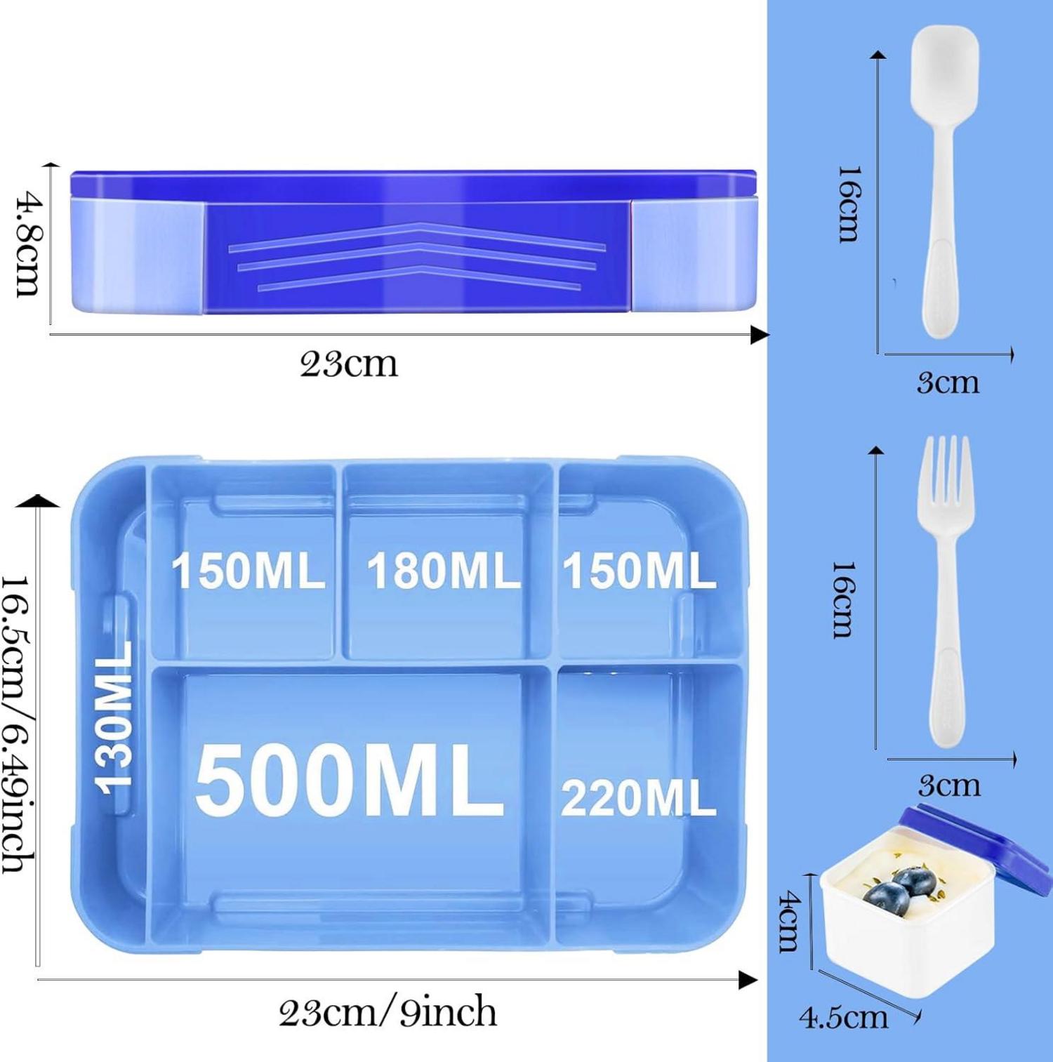 Bento Box Kinder Lunchbox mit Fächern 1330ml auslaufsicher